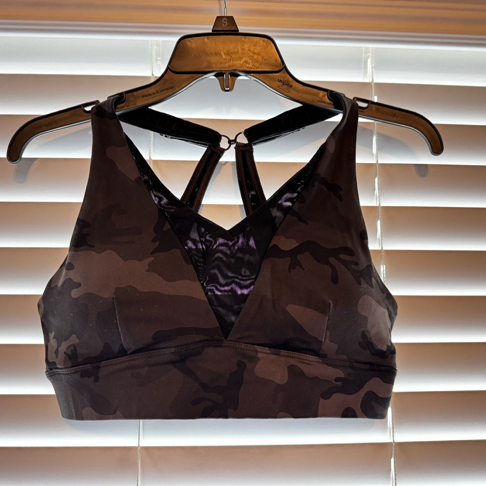 ZYIA camo print sports bra